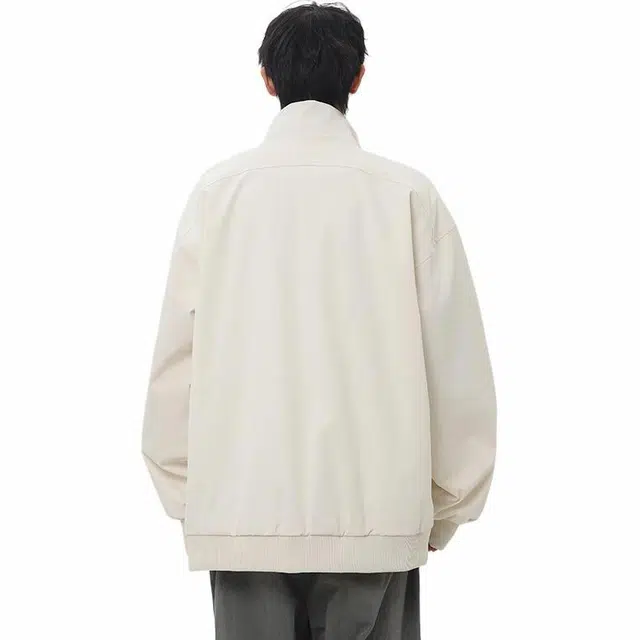 绘承 纯色简约潮牌百搭拉链飞行员夹克外套 男女同款