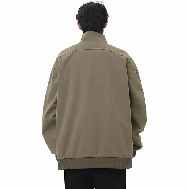 绘承 纯色简约潮牌百搭拉链飞行员夹克外套 男女同款