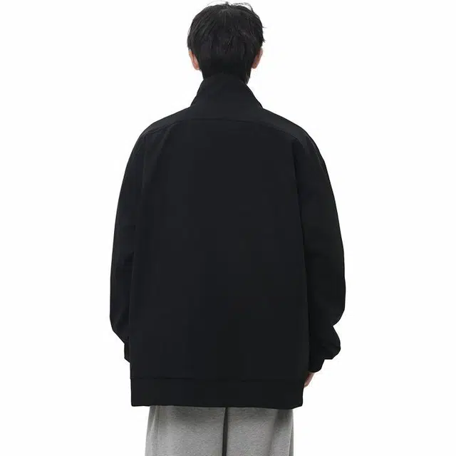 绘承 纯色简约潮牌百搭拉链飞行员夹克外套 男女同款