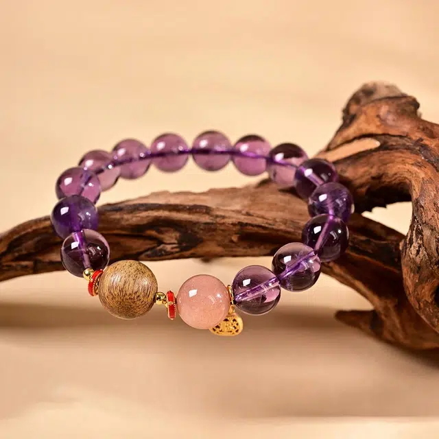 宫和御守 高品质设计款故宫文创首饰 转运粉晶紫 水晶 手串 男女同款情侣款