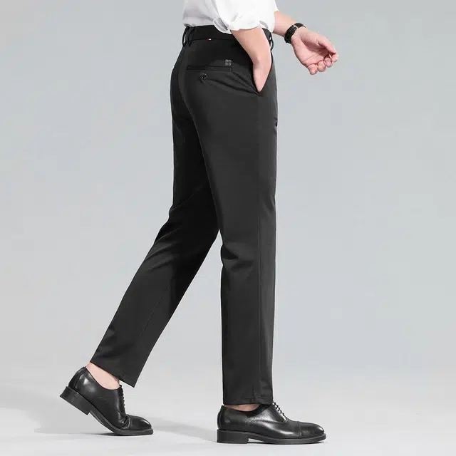 红豆 凉感防紫外线防晒舒适纯色轻商务日常百搭直筒宽松长裤休闲裤 男款