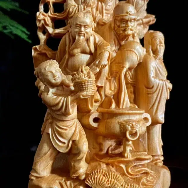仙作美 八仙过海 精雕工艺品#好运 崖柏 摆件 男女同款情侣款