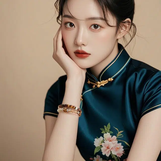 琅风 新中式国潮百搭双层时尚气质潮流#好运天然 黄水晶 手串 女款
