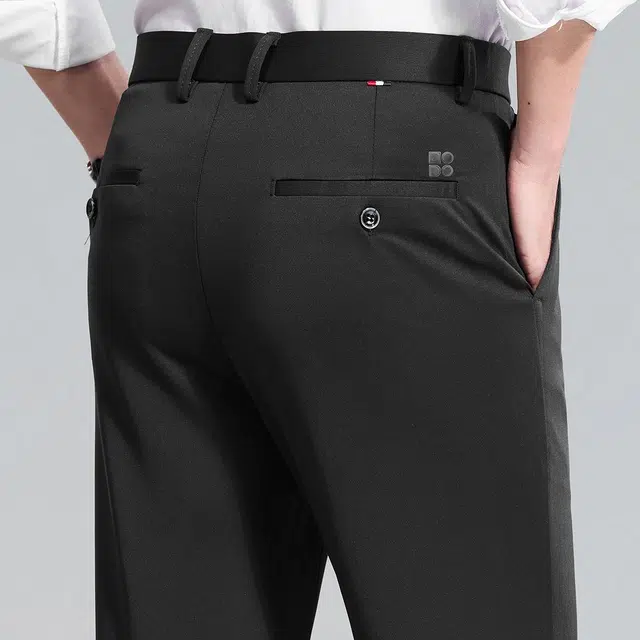 红豆 凉感防紫外线防晒舒适纯色轻商务日常百搭直筒宽松长裤休闲裤 男款