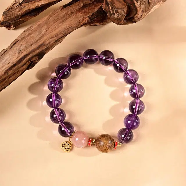 宫和御守 高品质设计款故宫文创首饰 转运粉晶紫 水晶 手串 男女同款情侣款