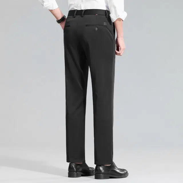 红豆 凉感防紫外线防晒舒适纯色轻商务日常百搭直筒宽松长裤休闲裤 男款