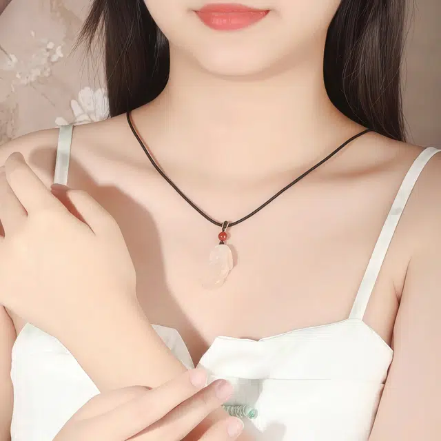 【精致优雅】 帝苏行 貔貅宝光新中式国潮 吉祥如意平安顺遂 好运 简约小众设计 玉髓 玉石项链 女款
