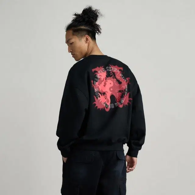 华人青年 太极龙休闲圆领套头宽松卫衣 男女同款