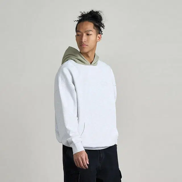 华人青年 撞色宽松帽衫休闲套头连帽卫衣 男女同款