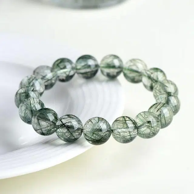 月岚 能量磁场开运轻奢珠宝级设计师甄选高定小众高级感#好运天然 绿发晶 手串 男女同款情侣款