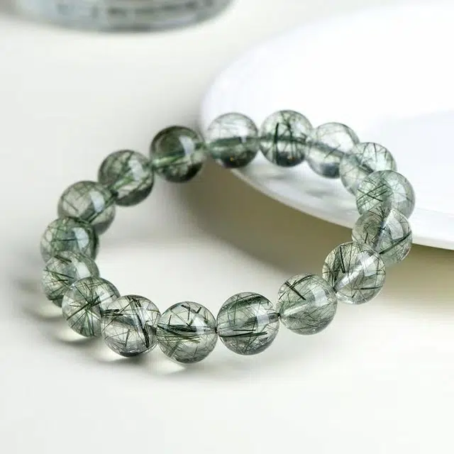 月岚 能量磁场开运轻奢珠宝级设计师甄选高定小众高级感#好运天然 绿发晶 手串 男女同款情侣款