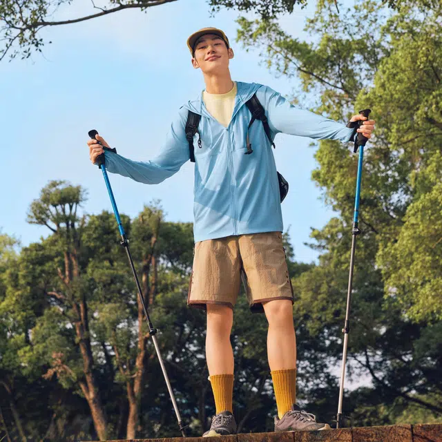 蕉下 轻薄透气凉感吸湿速干高弹抑菌减臭宽松跑步登山户外服防晒服 男款