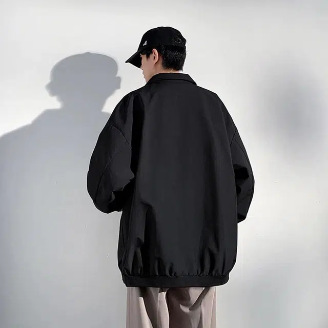 顶峰保罗 美式复古机能风翻领休闲宽松百搭工装痞帅韩版设计感夹克外套 男女同款