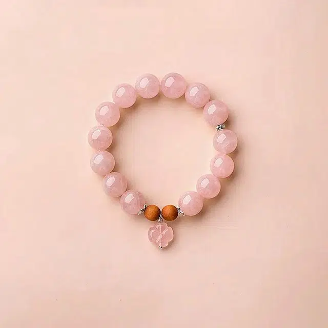 陌阡雪 【发财被爱 好运常在】邂逅良缘 轻奢气质高级感转运#好运天然 粉水晶 手串 男女同款情侣款