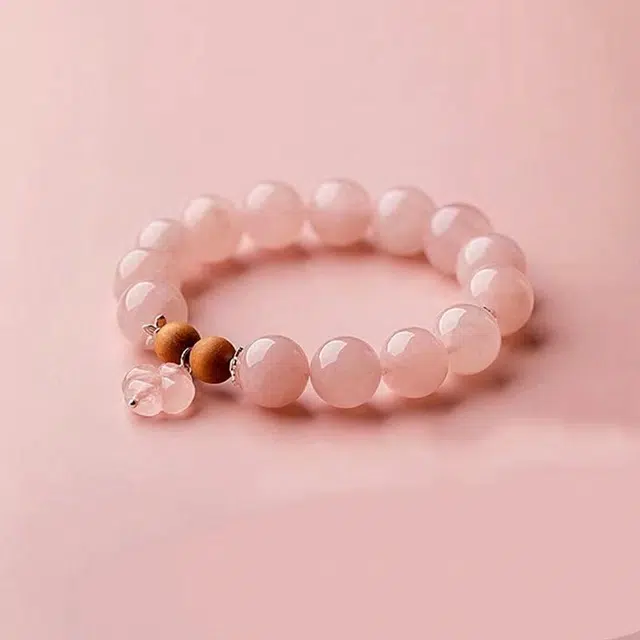 陌阡雪 【发财被爱 好运常在】邂逅良缘 轻奢气质高级感转运#好运天然 粉水晶 手串 男女同款情侣款