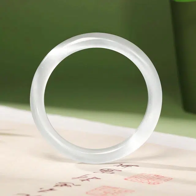 匠锁心玉 白月光 一步一响 新中式 国潮古风 轻奢高级 极简风 清冷感 时尚通勤 古风典雅 旗袍汉服  猫眼#好运 琉璃 手镯 女款