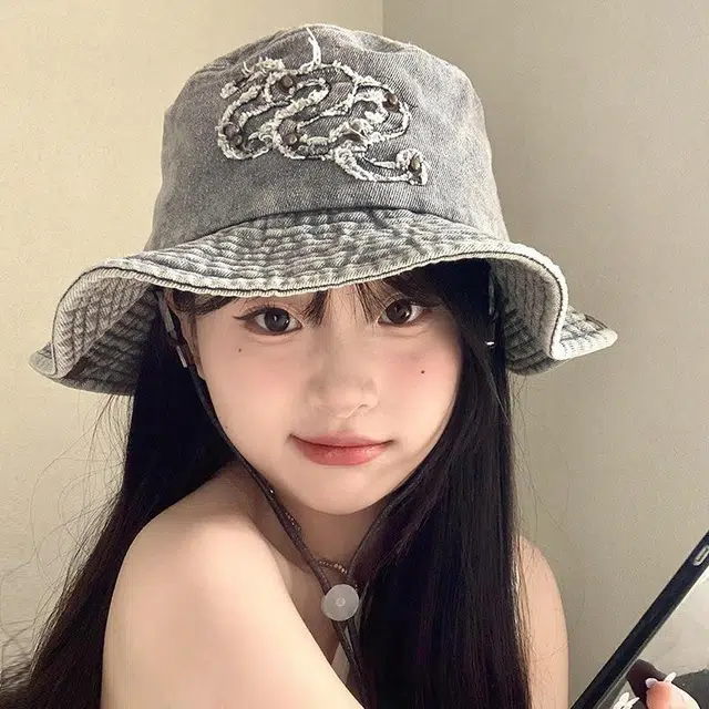 优莲茵 美式复古做旧登山帽休闲百搭大帽檐显脸小户外出游休闲防晒西部牛仔帽 甜辣风 棉 渔夫帽 女款