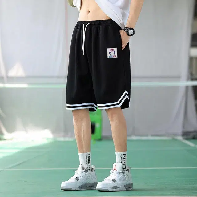啄木鸟 美式街头复古字母印花设计百搭透气潮牌宽松通勤舒适学生运动篮球基础款休闲短裤 男女同款