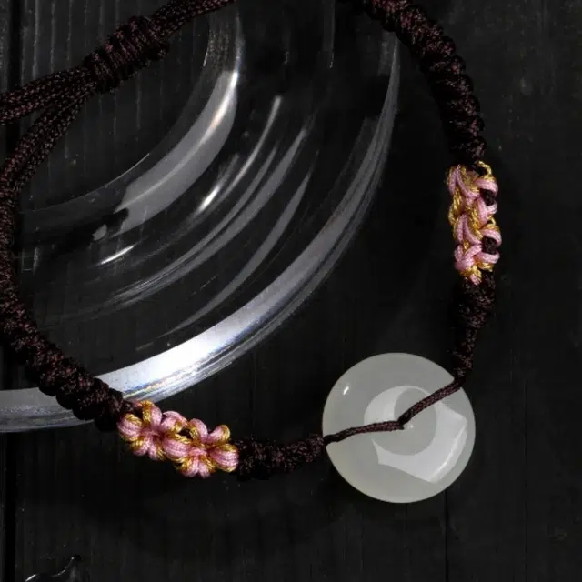 【温润如玉】 帝苏行 平安扣 新中式国潮 吉祥如意平安顺遂 简约小众设计 和田玉 手链 白玉 女款