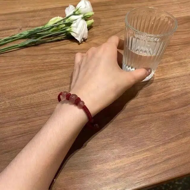唐述 新中式国风大方小众吉祥好运精致守护平安相伴招桃花转运珠手工编织 琉璃 手绳 男女同款情侣款
