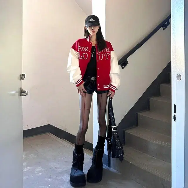 物质公式  重磅珍珠字母标语工艺设计感美式高街复古潮牌风宽松百搭休闲质感潮流痞帅运动个性棒球服 男女同款