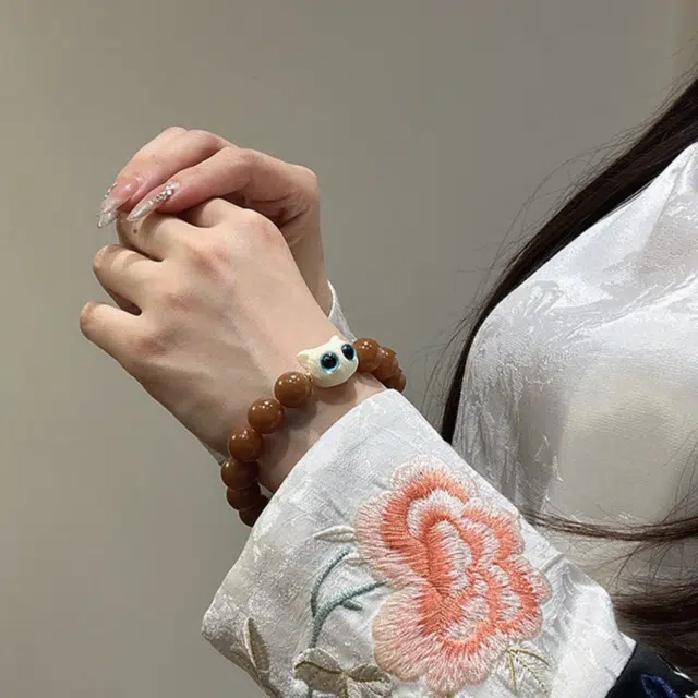 唐述 招财猫 平安如意 新中式国潮复古风 呆萌可爱 诸事皆顺 好运爆棚 白玉菩提 手串 男女同款情侣款