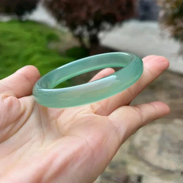 贝诗珠宝 满绿圆润优雅富贵细腻温婉气质旗袍汉服配饰 玉髓 手镯 女款