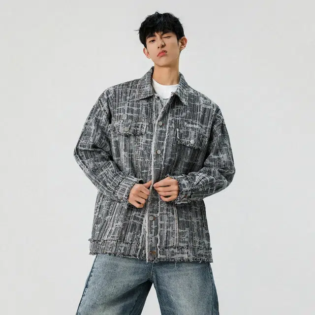 佐菲利 潮牌痞帅美式高街潮流宽松百搭牛仔外套 男款