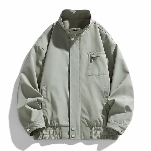 雅鹿 立领宽松休闲纯色外套高级感男士外套潮流防水夹克 男女同款