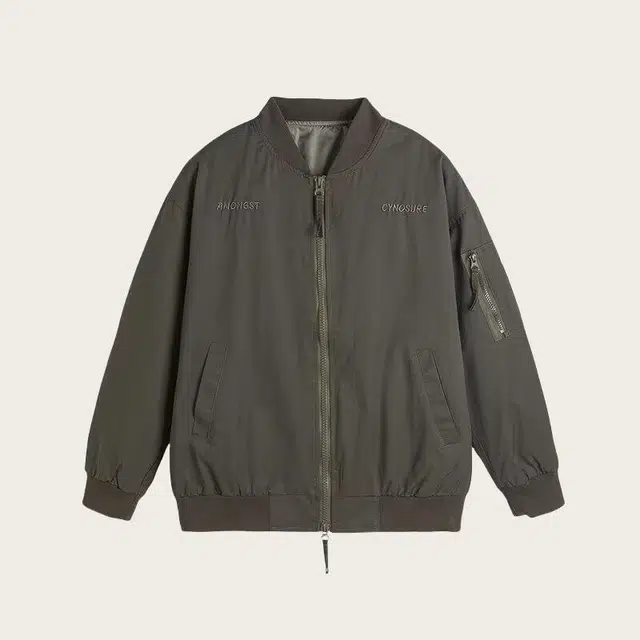 雅鹿  美式复古飞行夹克男春秋高街国潮刺绣棒球服宽松百搭双层外套  防紫外线耐磨保暖冲锋衣 男款