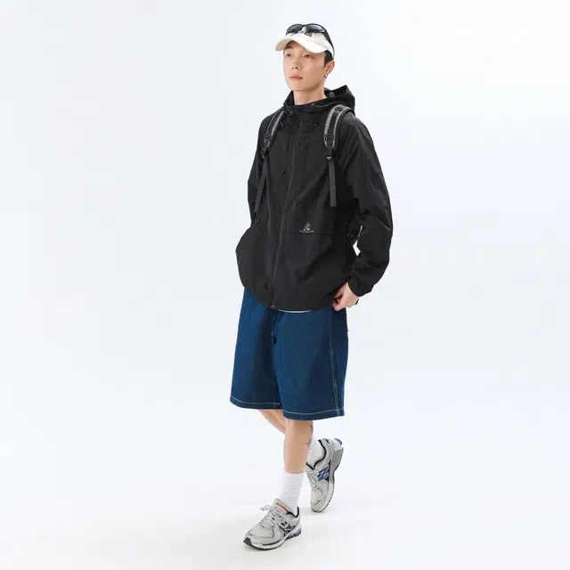 稻草人 美式山系户外薄款速干登山透气防紫外线舒适百搭宽松休闲连帽防晒服 男女同款