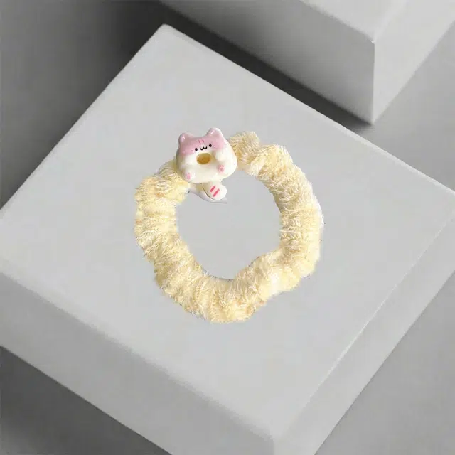 前方大荒野 粉粉猫咪发带软萌可爱小猫猫萌趣小清新俏皮灵动卡通风格小清新甜美温柔迷人简约小众设计日常百搭 树脂 发圈 女款
