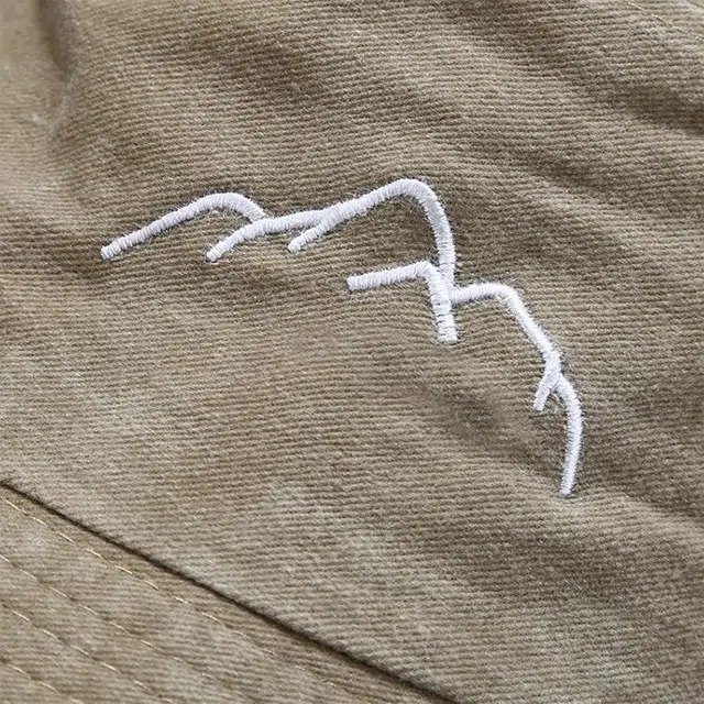 木林森 春夏季水洗做旧山峰刺绣复古盆帽士户外运动登山钓鱼防晒遮阳百搭大头围显脸小水桶帽 聚酯纤维 渔夫帽 男女同款情侣款