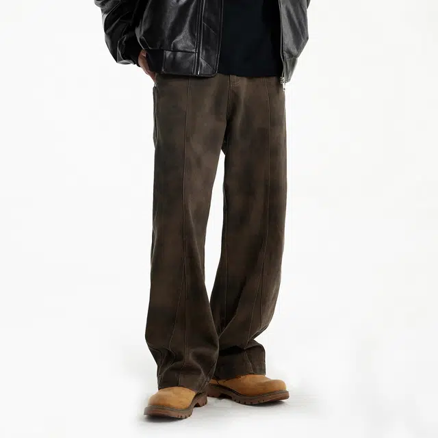 惊浪 美拉德高街直筒百搭解构纯色休闲裤 男款