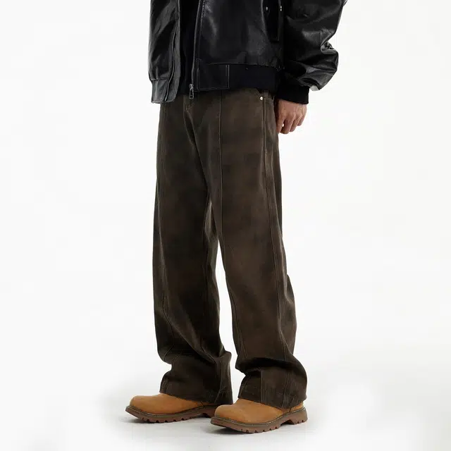 惊浪 美拉德高街直筒百搭解构纯色休闲裤 男款