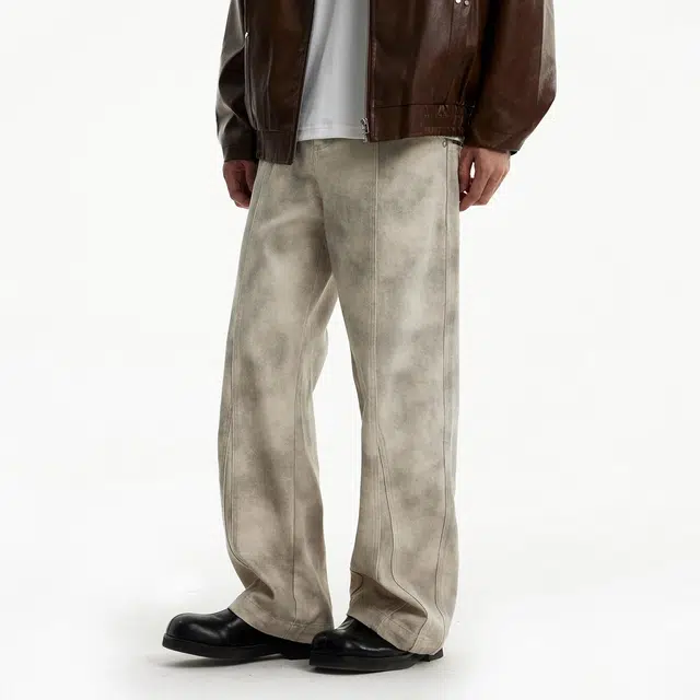 惊浪 美拉德高街直筒百搭解构纯色休闲裤 男款