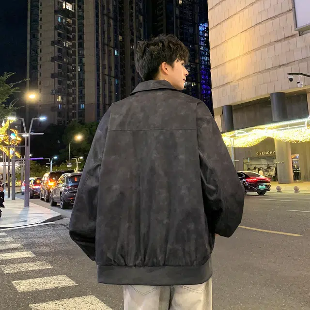 大卫贝肯 美式潮流复古拉链棒球服翻领休闲百搭舒适工装宽松夹克外套 男女同款