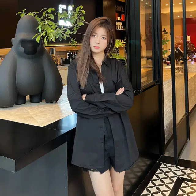 物质公式 日式纯色廓形复古基础款休闲百搭休闲日常通勤长袖慵懒风宽松无性别主义透气少年感亲肤舒适衬衫 男女同款