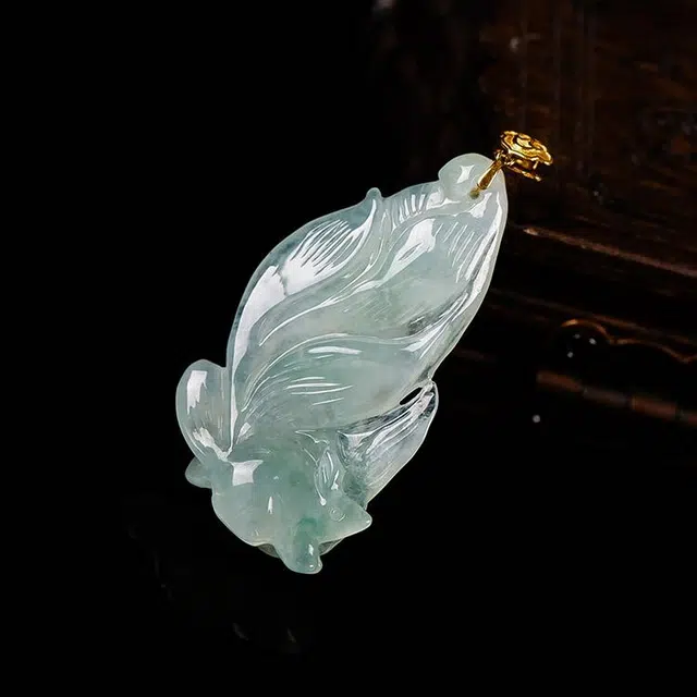 执福 九尾狐 冰种 翡翠吊坠 男女同款情侣款