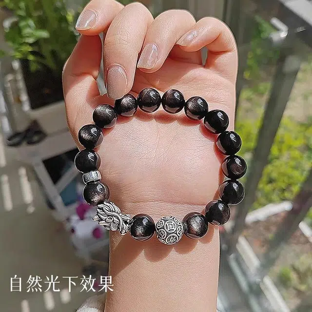 易明居 新中式国潮经典大气盘龙头 小众高级感 八方来财 铜钱珠 时来运转 考神附体上岸#好运 黑曜石 手串 男女同款情侣款