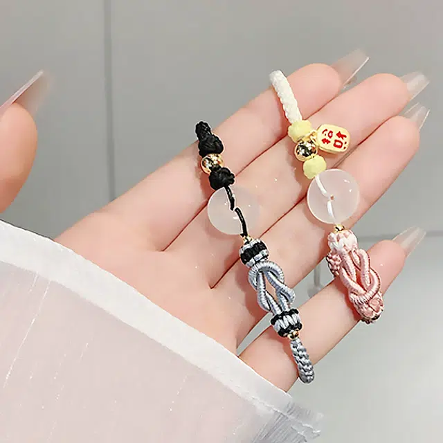 【赠暴富手机贴】 正大福 相守平安扣 新中式复古高级感精致轻奢时尚编织绳 礼盒 玉髓 玉石手链 男女同款情侣款