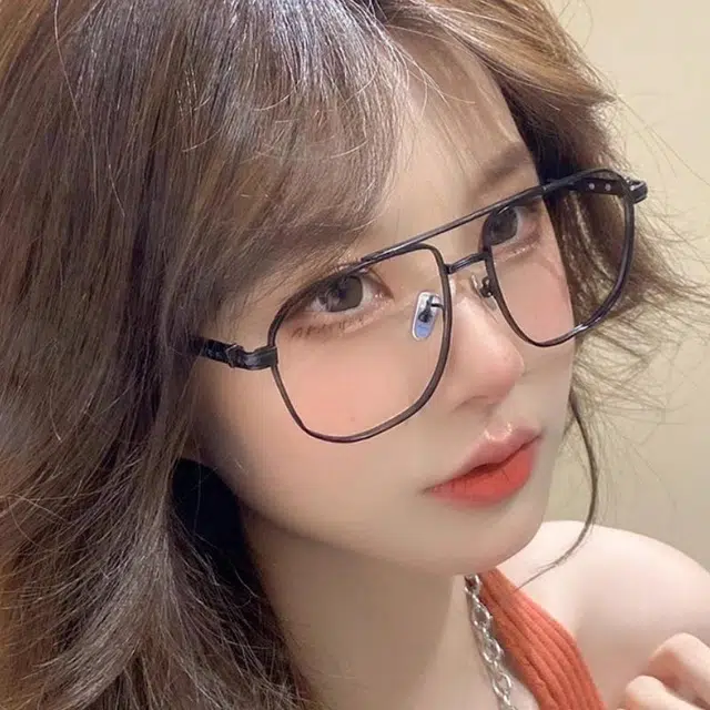 【联系客服可配度数】 佐川 纯钛 飞行员式复古双梁眼镜框  显脸小 飞行员式/蛤蟆镜 功能性眼镜 男女同款情侣款 可配近视散光度数