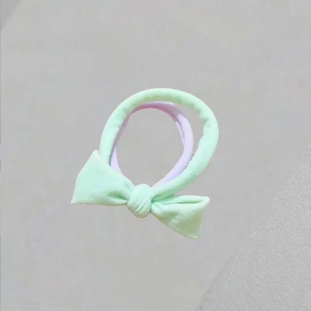 前方大荒野 奶油拼色蝴蝶结发带头绳皮筋森系小清新甜美可爱温柔迷人日常百搭简约时尚设计独特马尾扎丸子头时髦个性 棉麻 发圈 女款