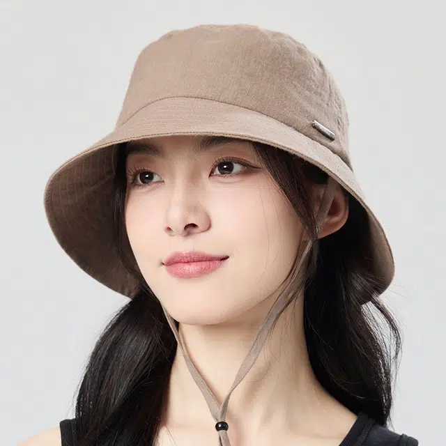 【可折叠】 玖慕 遮阳透气百搭户外露营登山 亚麻 渔夫帽 女款