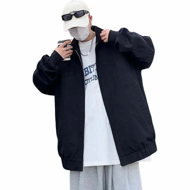 袋鼠 基础美式复古纯色简约宽松休闲卡哈特翻领外套时尚百搭潮牌学生夹克 男女同款