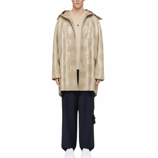 纪梵希 立领拉链长袖派克服 男款 象牙色