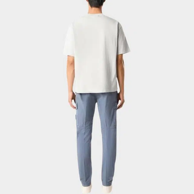 Stone Island Patch Crew Neck T-Shirt Gray White