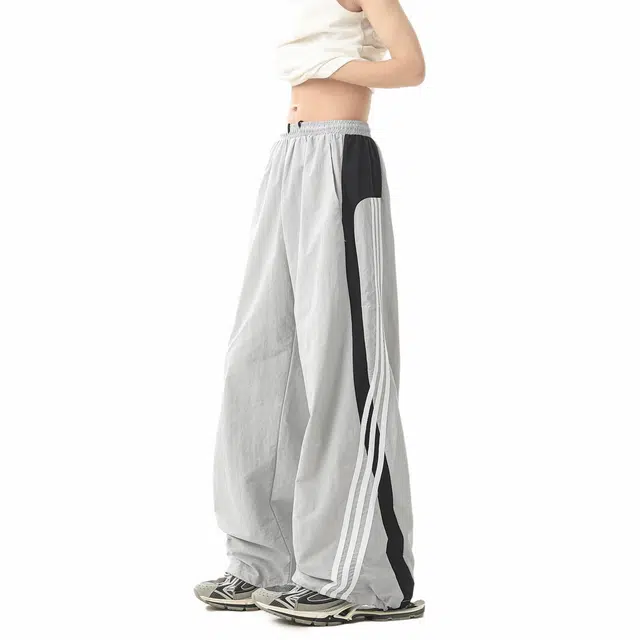 欧路得 简约宽松条纹百搭休闲裤 男款