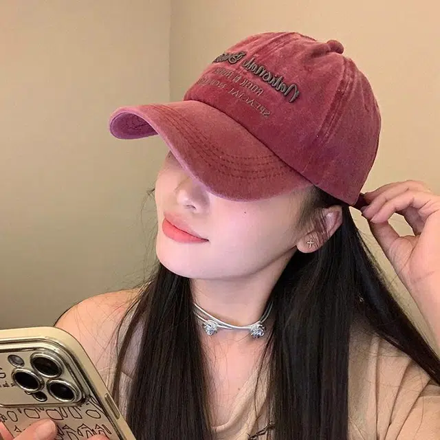 雅鹿优选 美式复古刺绣字母水洗做旧 户外出行防晒遮阳时尚潮流百搭大头围显脸小 棉 鸭舌帽 男女同款情侣款