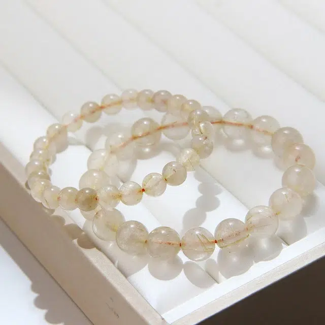 墨者善石 财源滚滚 招财进宝 温婉文艺甜美可爱#好运天然 金发晶 手串 男女同款情侣款